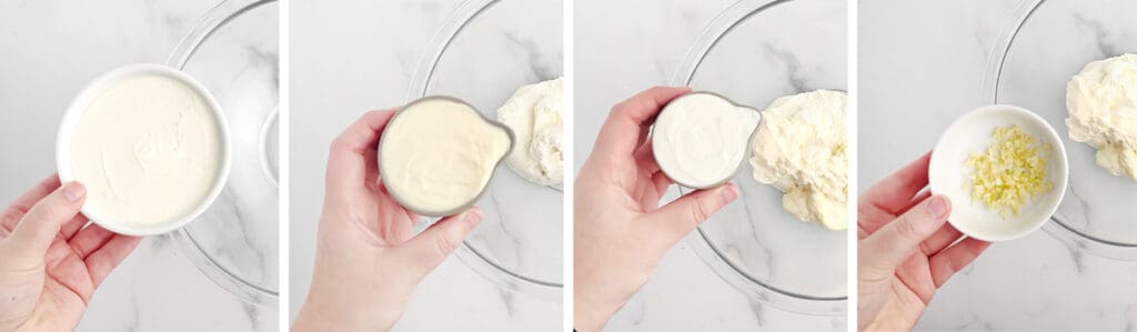 Add Cream Cheese Mayo Sour Cream Garlic to Mixing Bowl