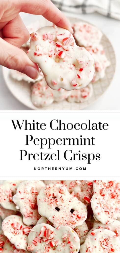 White Chocolate Peppermint Pretzel Crisps Pin 1