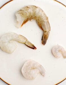 4 Different Shrimp Sizes on Plate