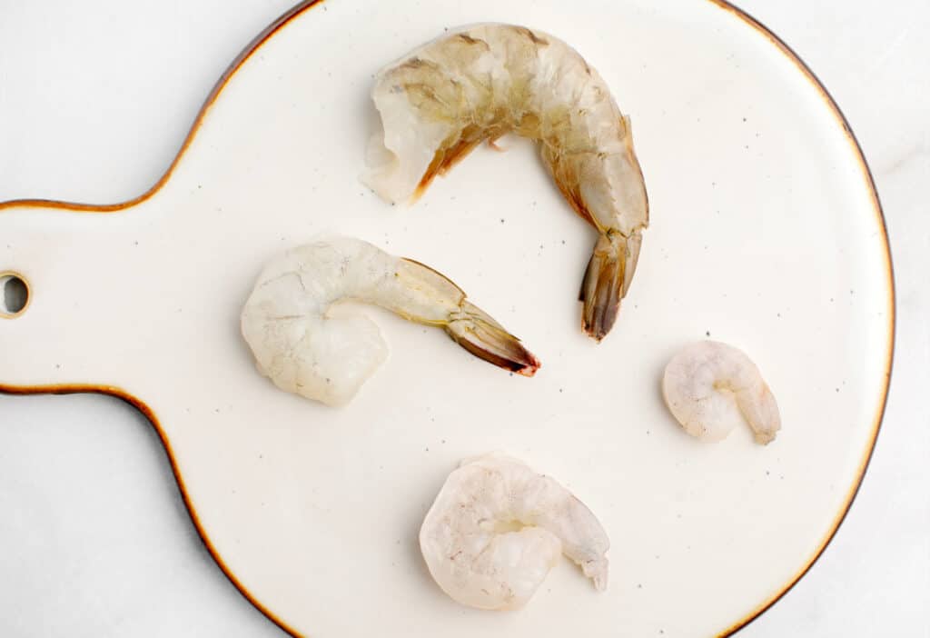 Shrimp in 4 Different Sizes on Platter
