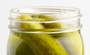 Closeup of Pickles in Jar