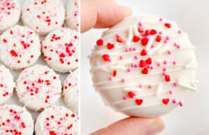 White Chocolate Cracker Valentine Cookie Closeup