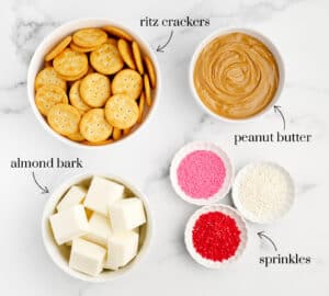 Crackers, Peanut Butter, Almond Bark, Valentine's Sprinkles