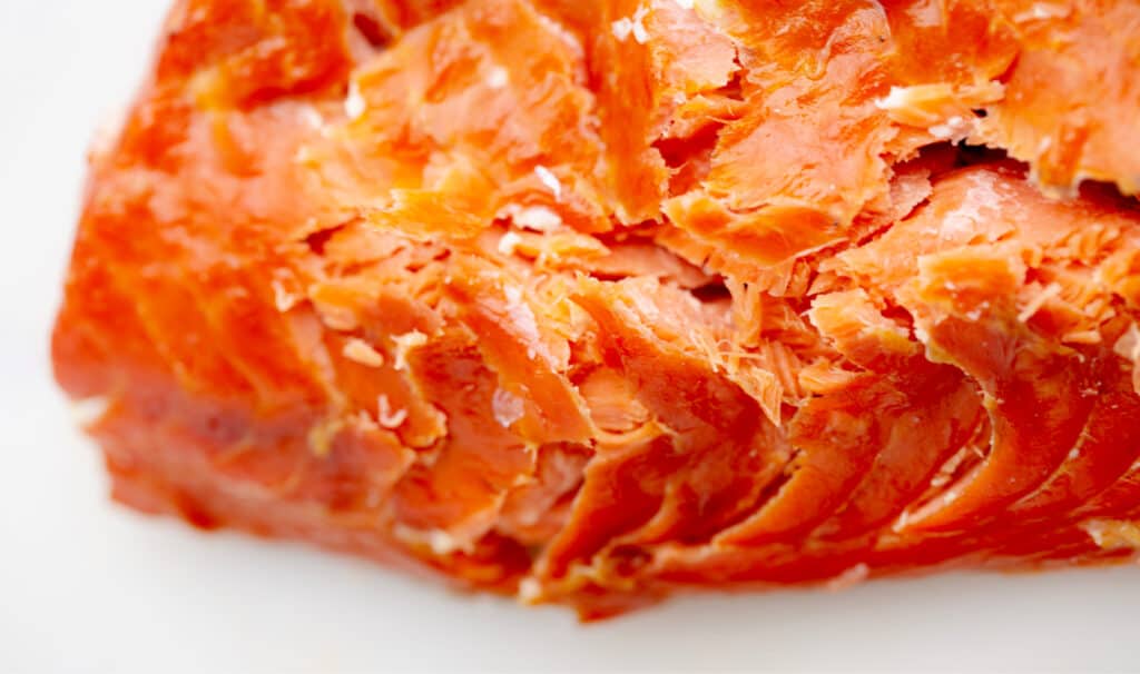 Hot Smoked Salmon Close up