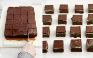 Cutting Mint Chocolate Brownies into Equal Pieces