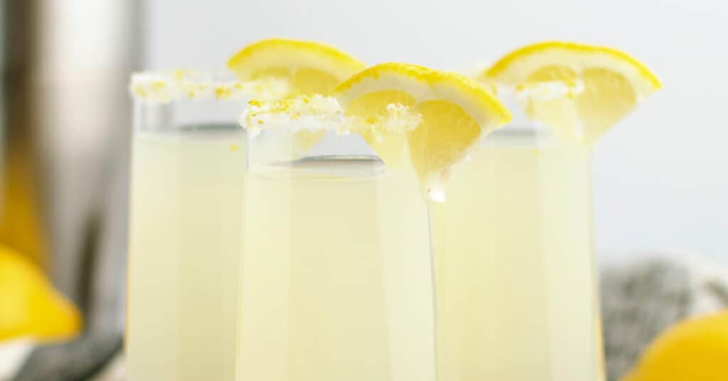 Lemon Drop Shots Garnishes with Lemon Wedge 