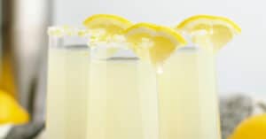 Lemon Drop Shots Garnishes with Lemon Wedge