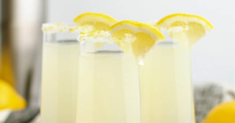 Lemon Drop Shots Garnishes with Lemon Wedge