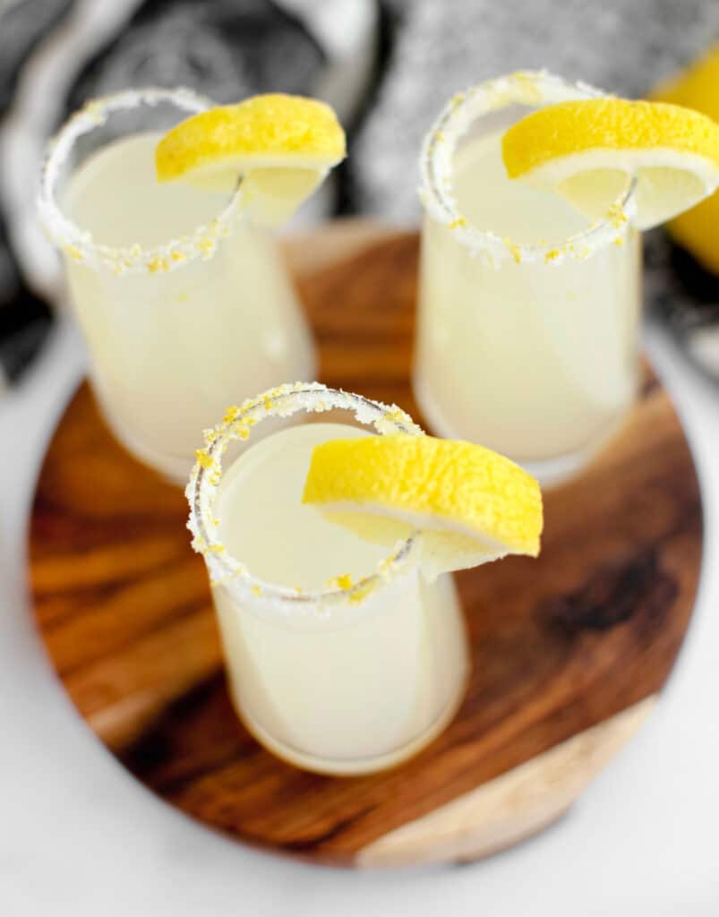 Lemon Drop Shot on Wooden Surface