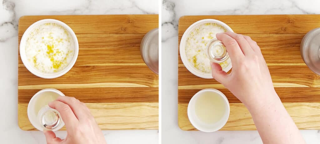 Dipping Rim of Shot Glass in Sugar and Lemon Zest