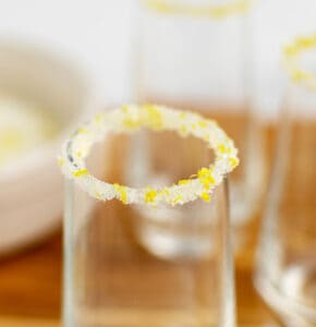Sugar and Lemon Zest Rim Before Adding Cocktail