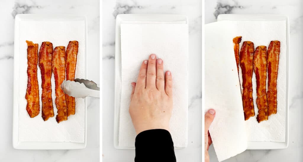 Place Bacon on Paper Towels to Absorb Grease