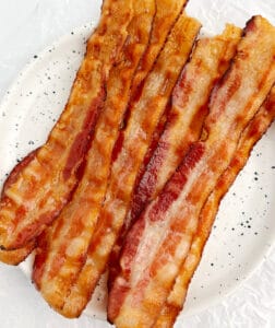 Bacon Served on Round Plate