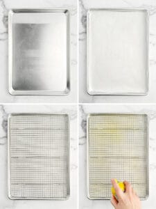 Metal Baking Sheet with Wire Rack and Cooking Spray