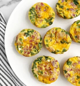 Baked Egg Cups on a White Plate
