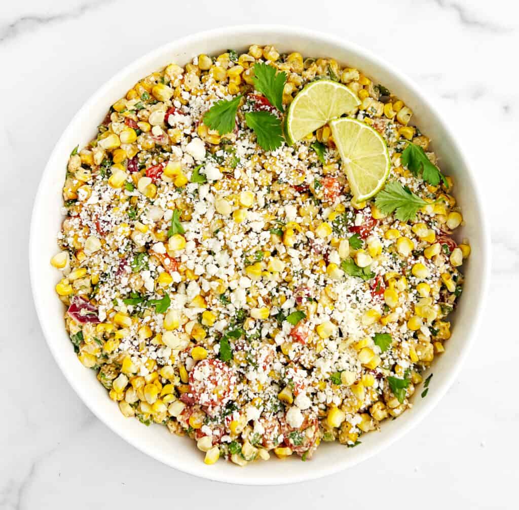 Toppings on Mexican Street Corn Salad