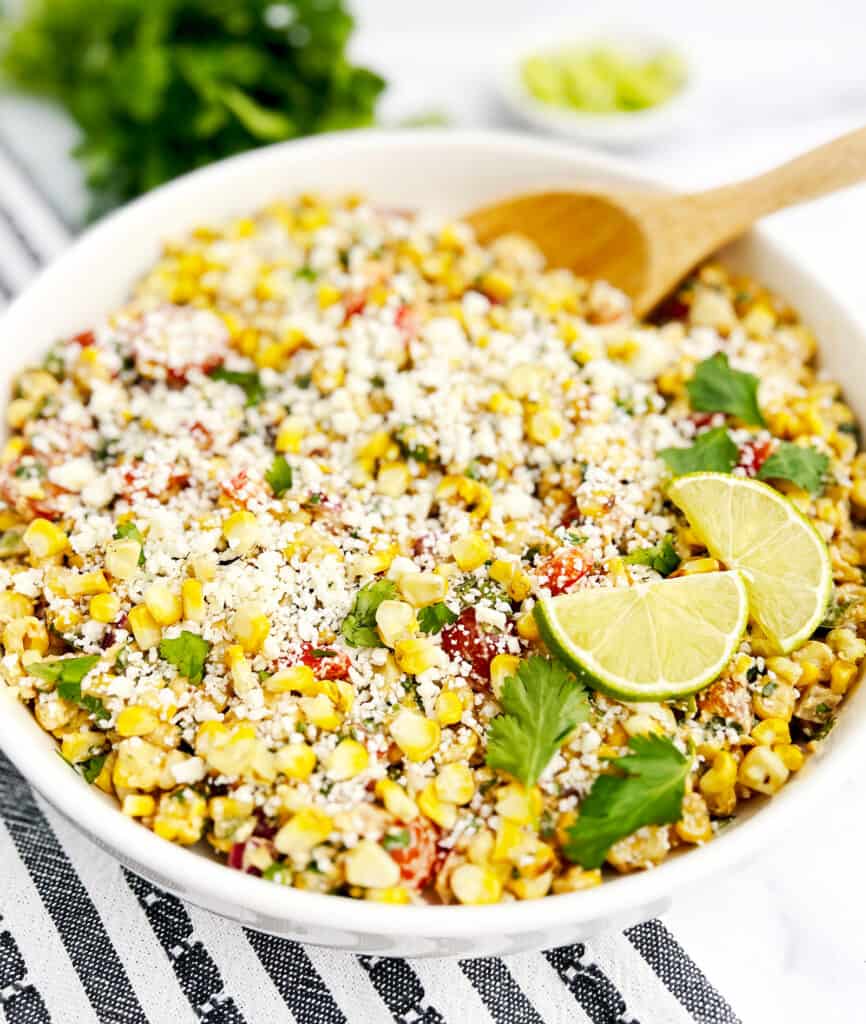 Finished Corn Salad with Lime and Cilantro