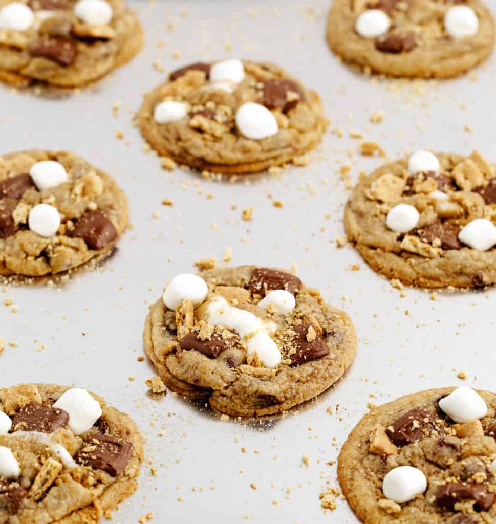 S'mores Cookies on Baking Pan