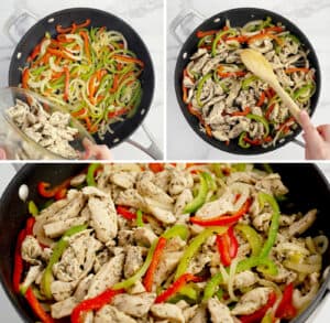 Adding Chicken Back to Sautéed Veggies in Skillet