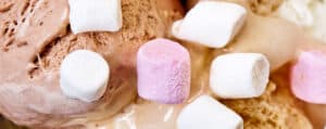Mini Marshmallows on Chocolate Ice Cream