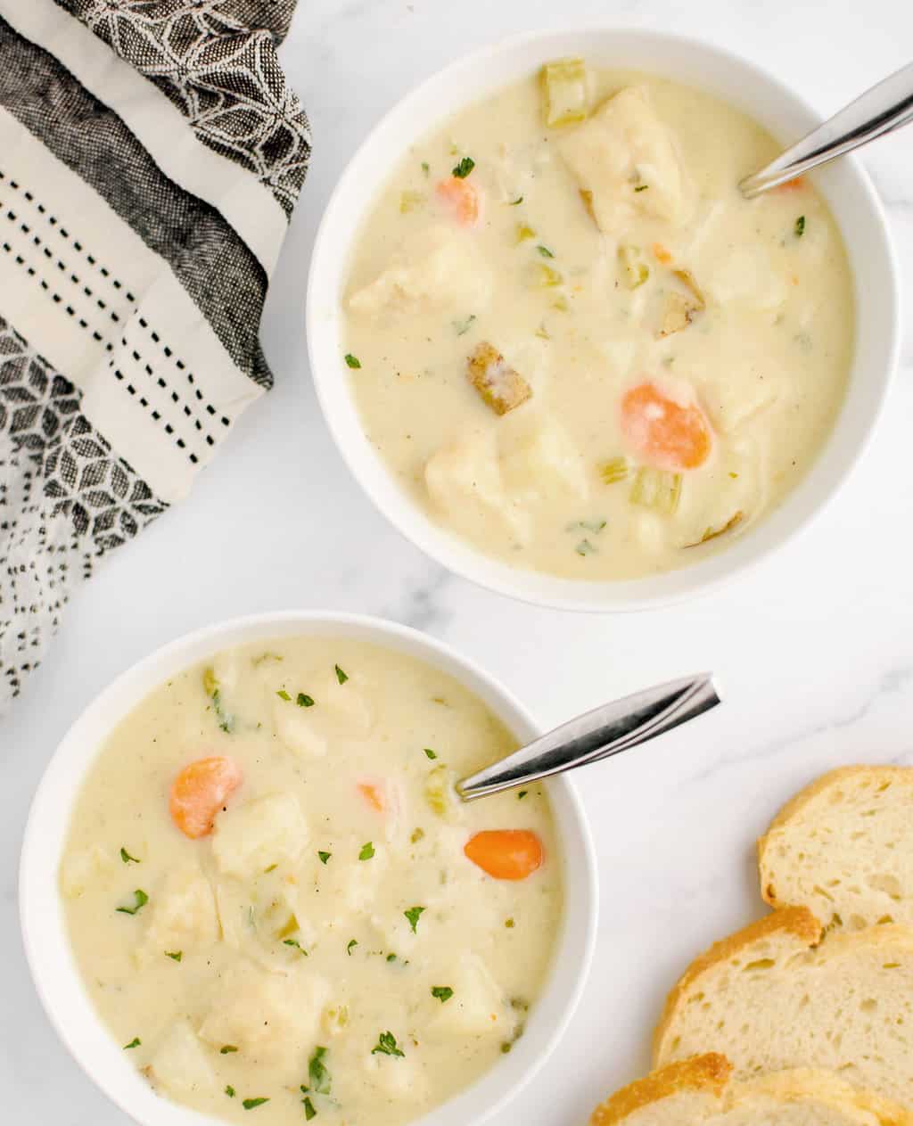 Homemade Knoephla Soup (Potato & Dumpling Soup - So Easy!)