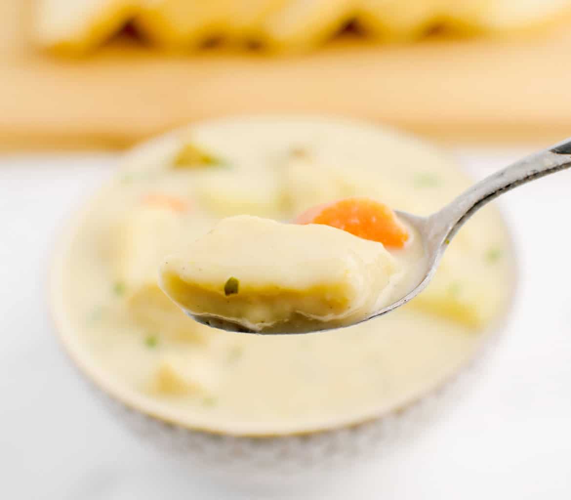 Homemade Knoephla Soup (Potato & Dumpling Soup So Easy!)
