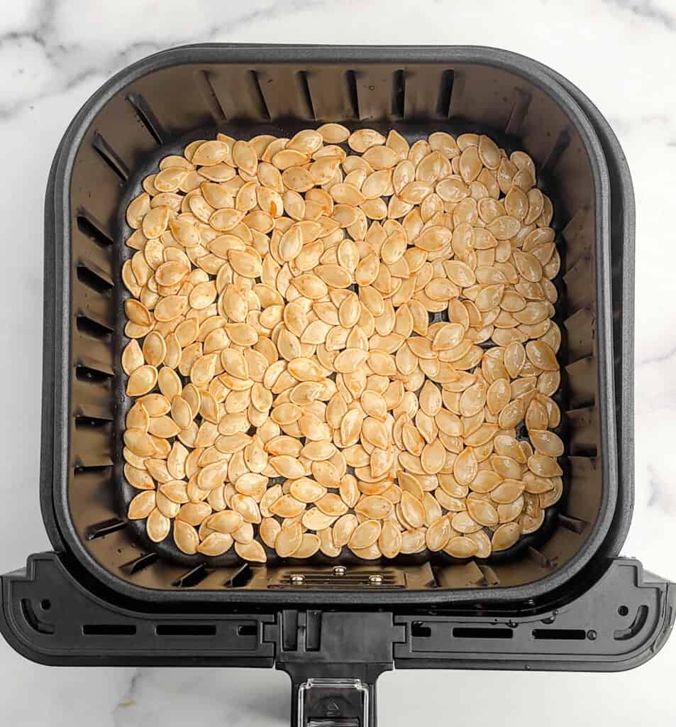 Pumpkin Seeds in Air Fryer Basket