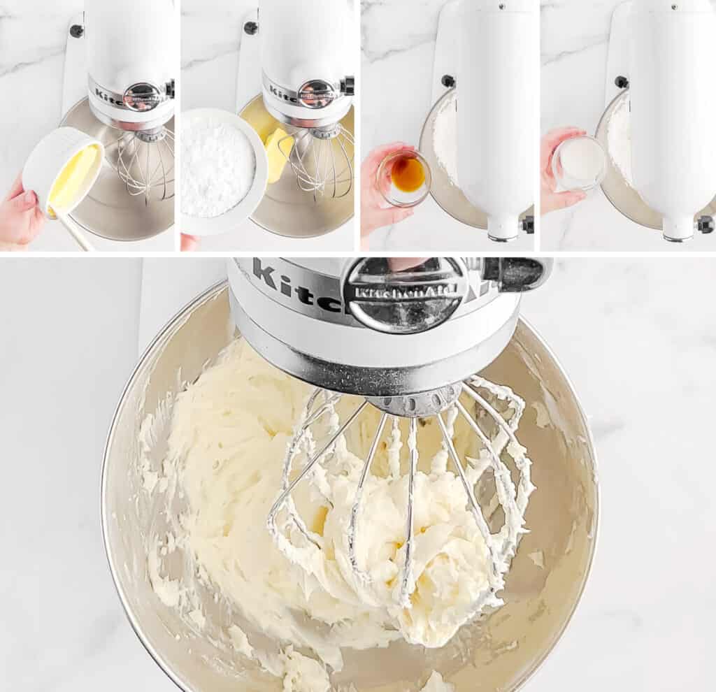 Preparing Butter Cream Frosting in Stand Mixer Bowl