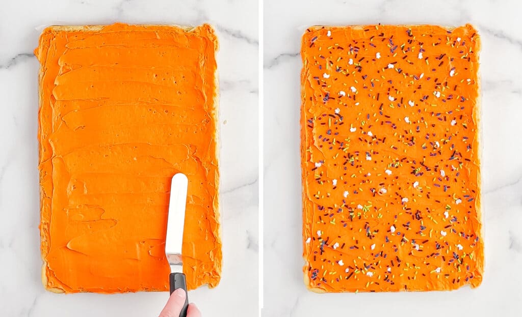Frosting Sugar Cookie Bars with Angled Spatula