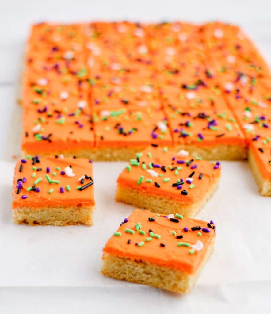 Sugar Cookie Bars Cut Into Squares