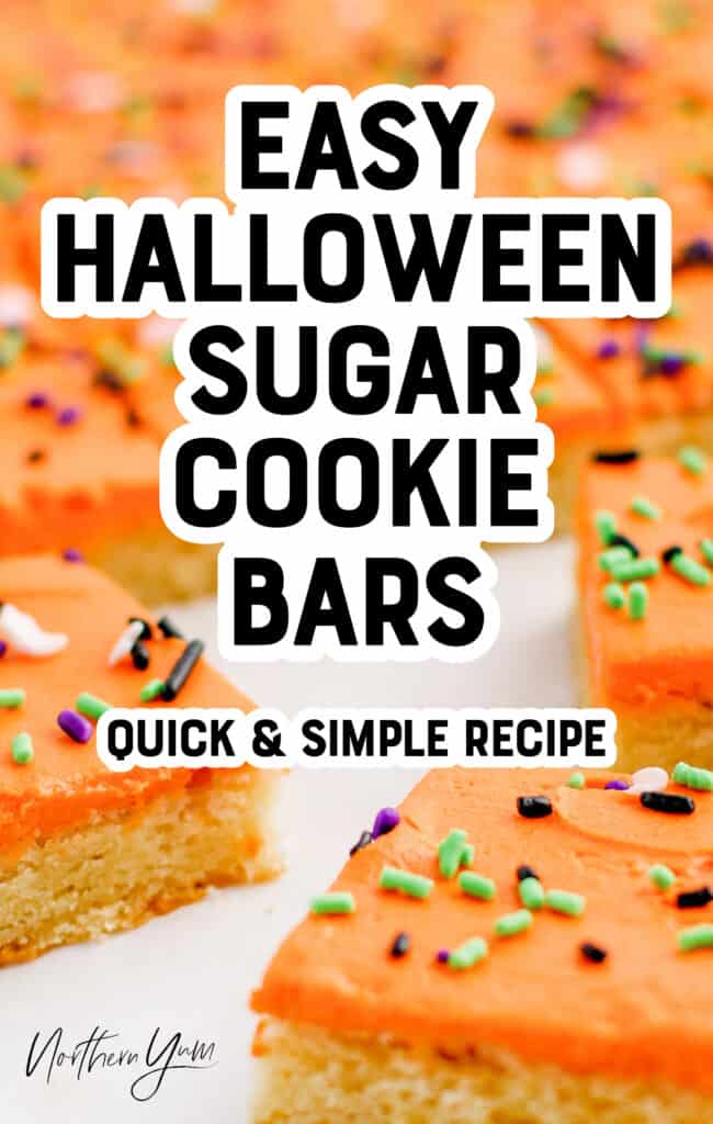 Halloween Frosted Sugar Cookie Bars Pin 1