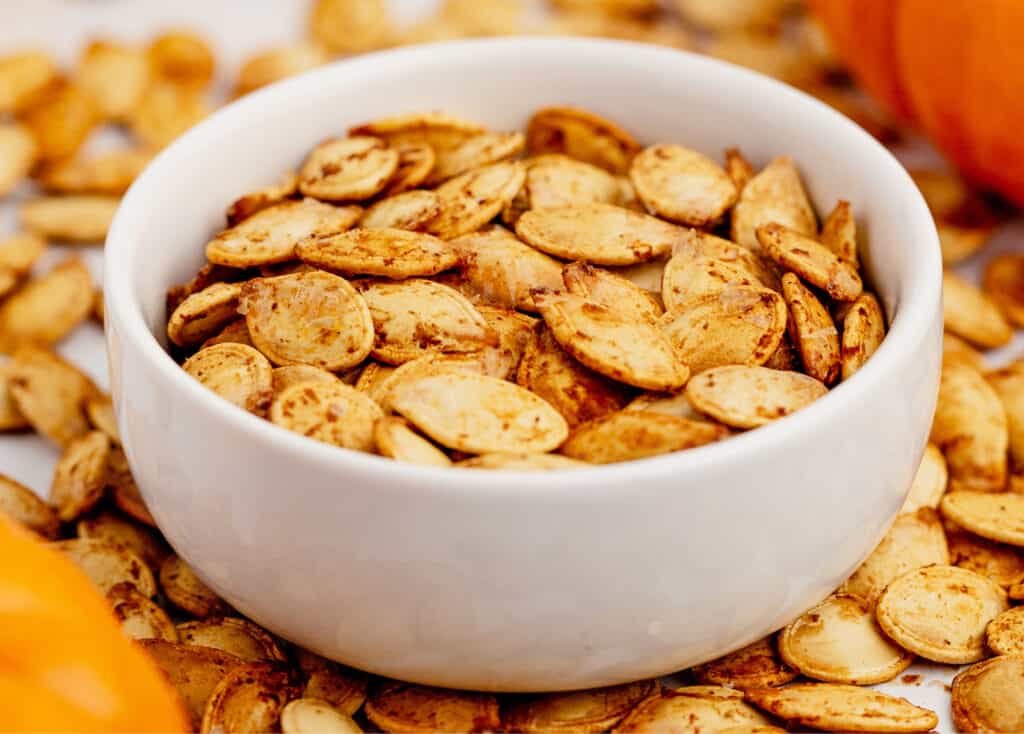 Roasted Pumpkin Seeds in Bowl