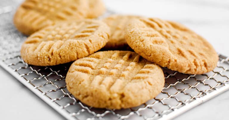3 Ingredient Peanut Butter Cookies on Cooling Rack