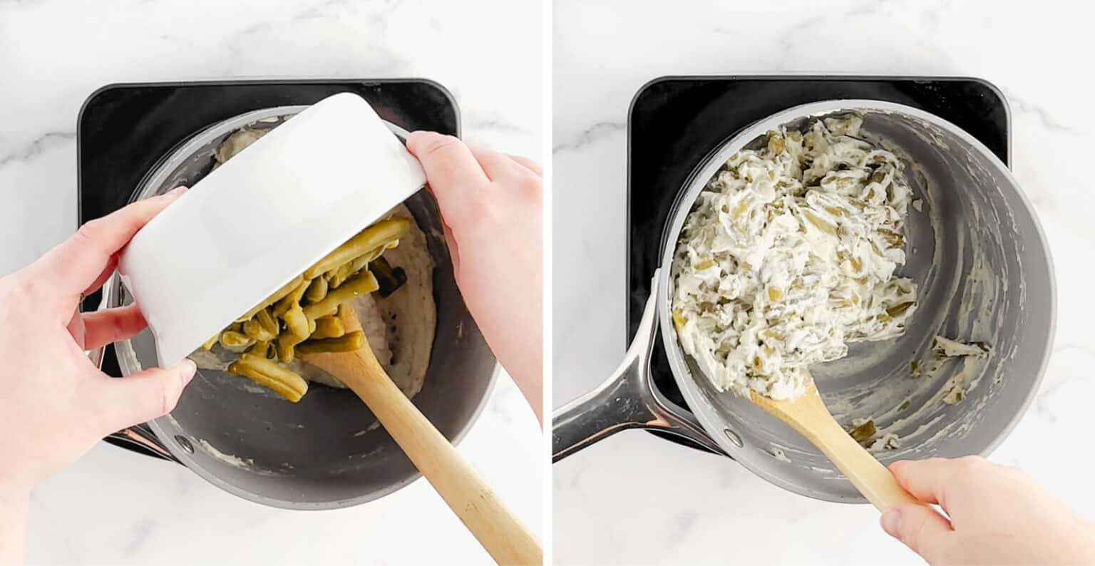 Cheesy Green Bean Casserole (Swiss Cheese & Fried Onions)