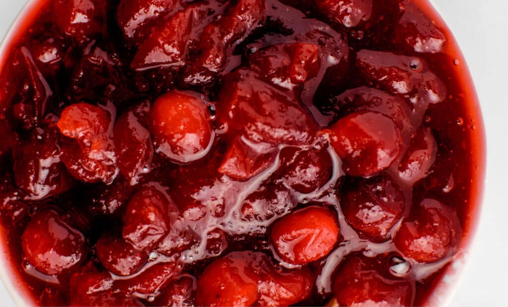 Closeup of Homemade Cranberry Sauce