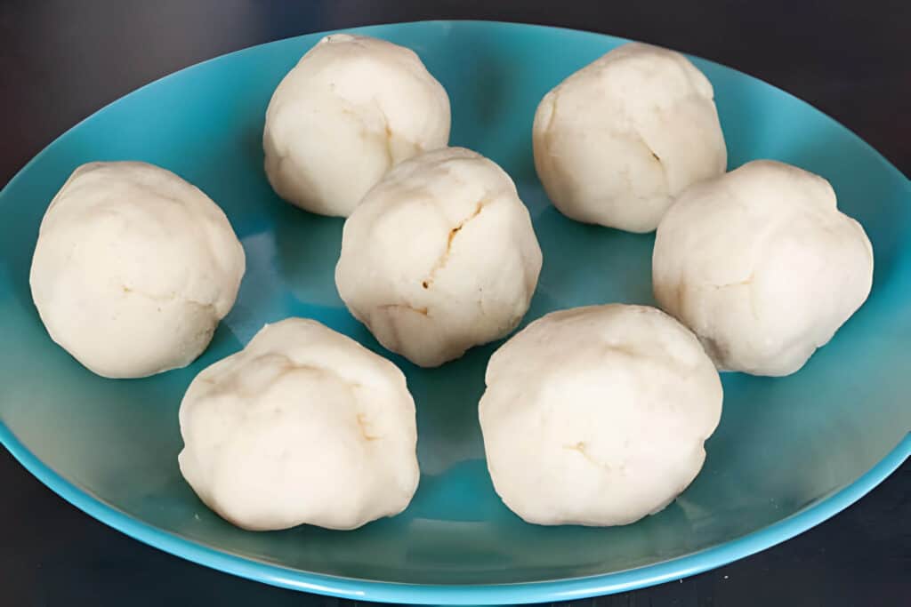 Balls of Lefse Dough on a Plate