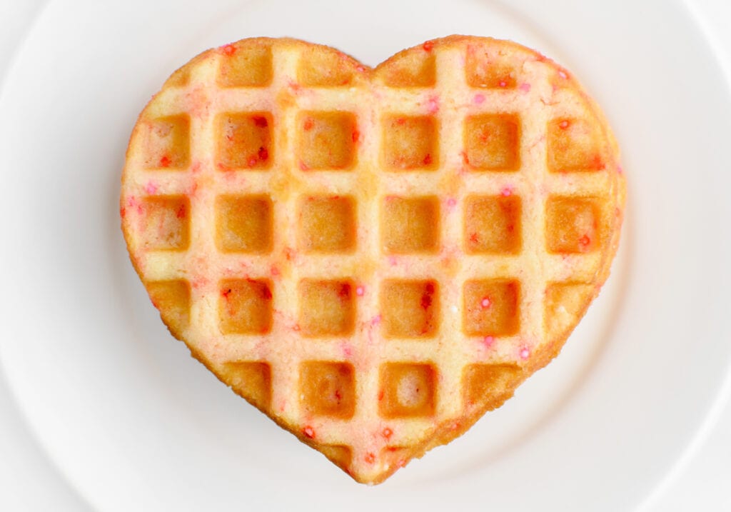 Heart Waffle Cookie on Plate