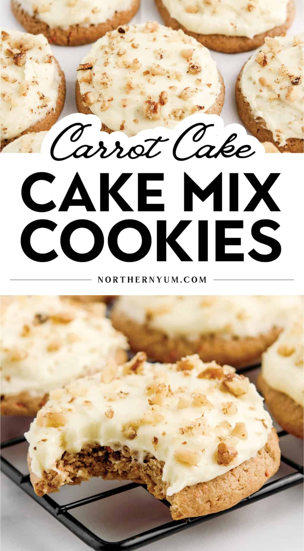 Carrot Cake Cookies From Cake Mix - 3 Ingredient Cookie Dough!