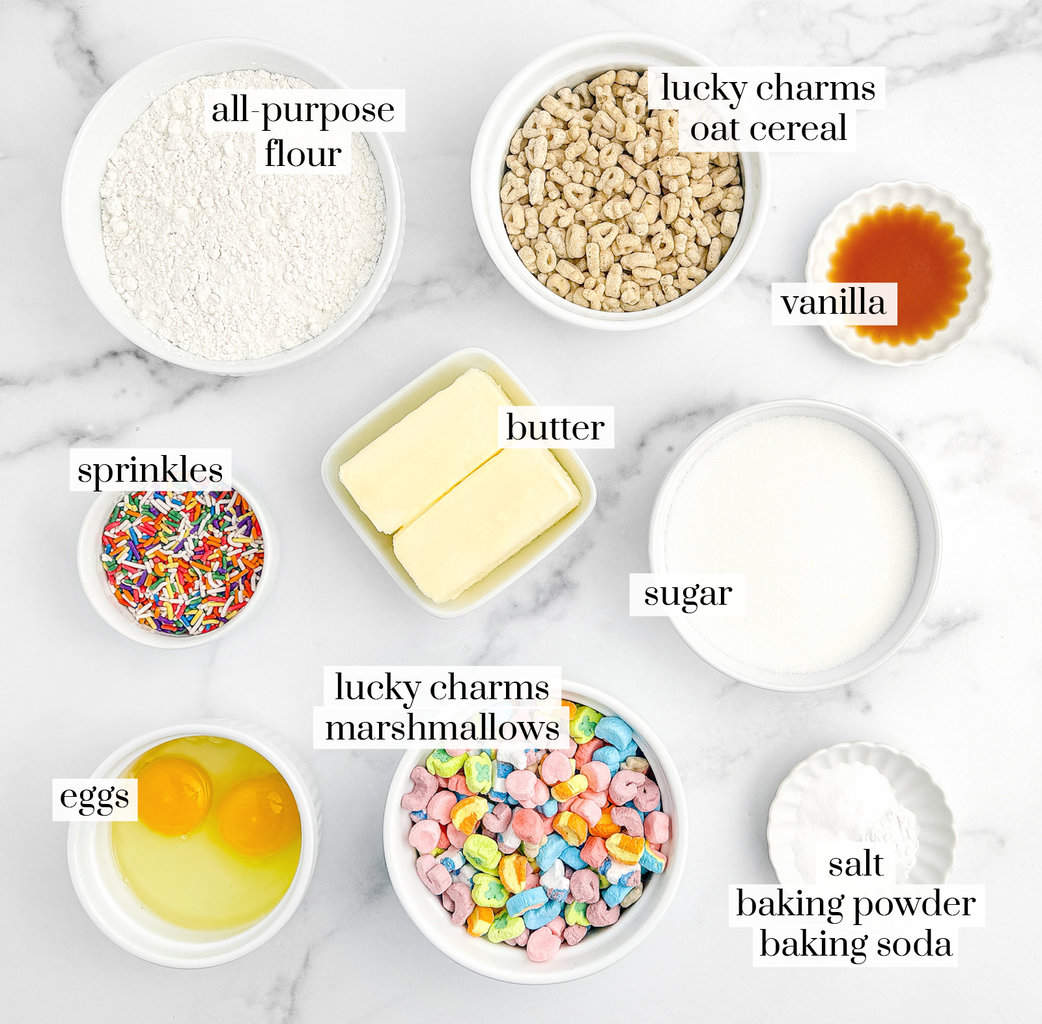 Ingredients for Cookies with Lucky Charms