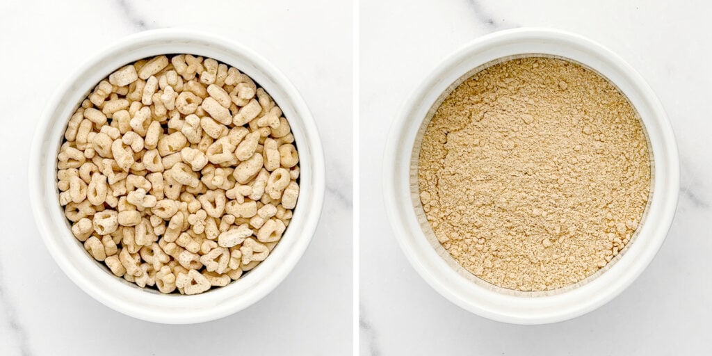 Cereal in Bowl (Left) Ground Cereal in Bowl (Right)