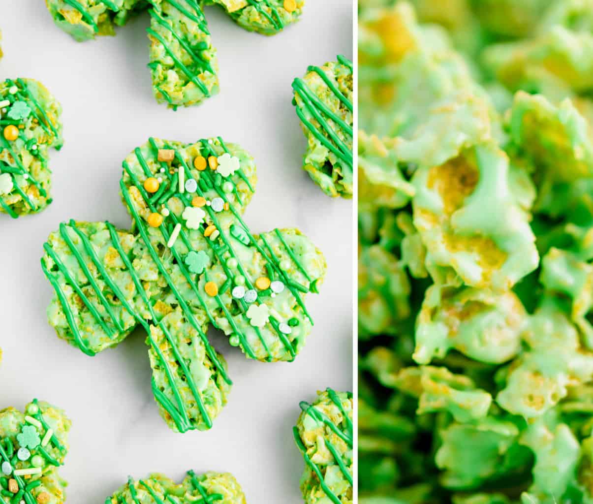 Finished Treats (Left) Corn Flake Mixture (Right)