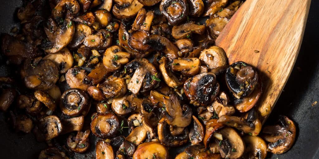 Mushrooms with Wooden Spoon