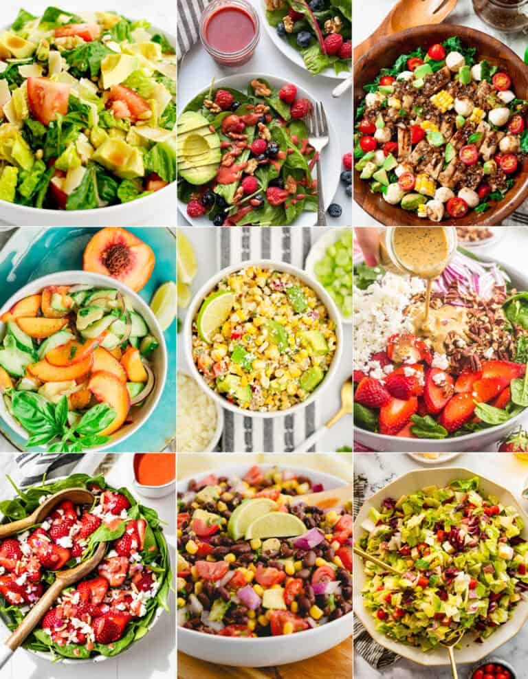 Fresh Salad Recipes Collage