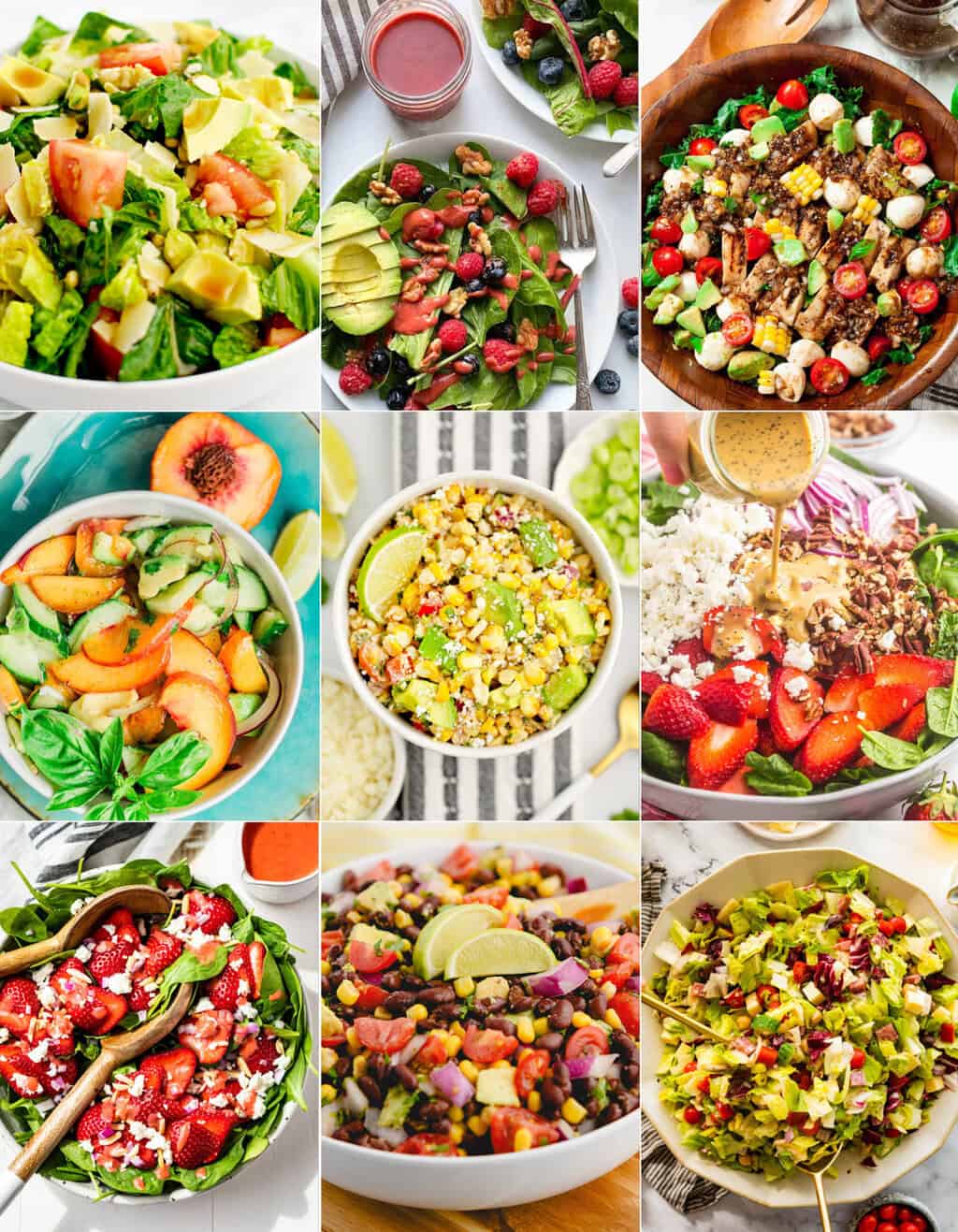 Fresh Salad Recipes Collage
