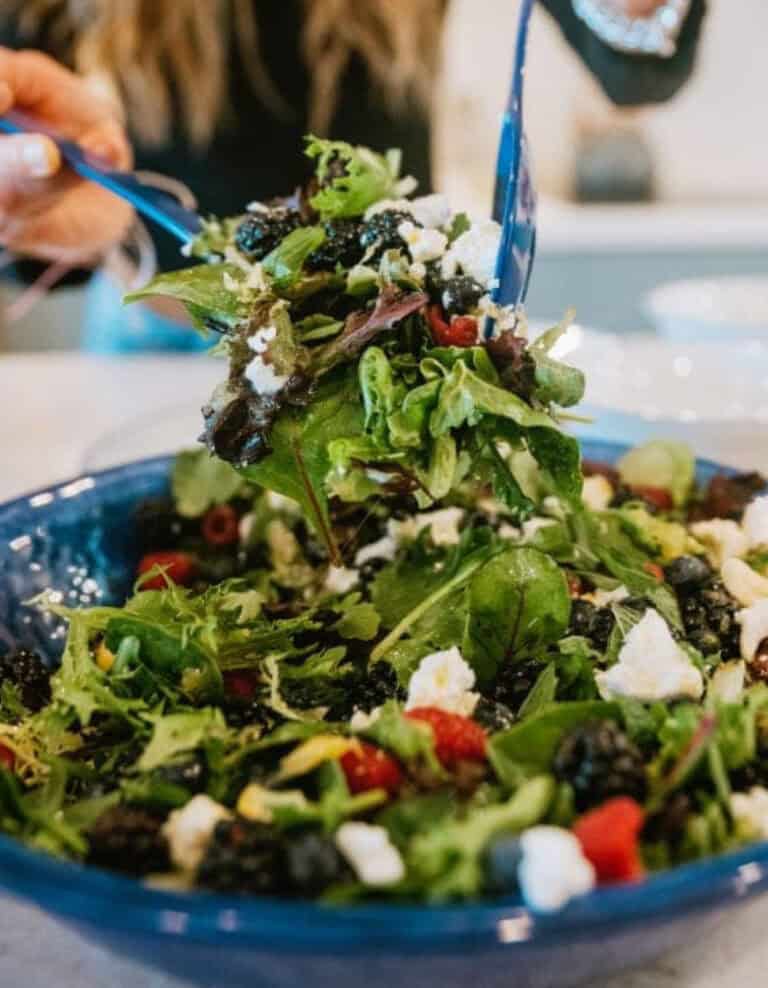 Berry Goat Cheese Salad with Honey Citrus Dressing