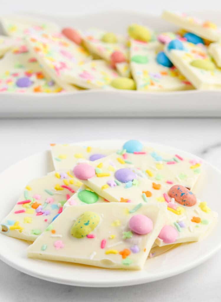 Easter Bark on Plate with Platter of More Bark in the Background