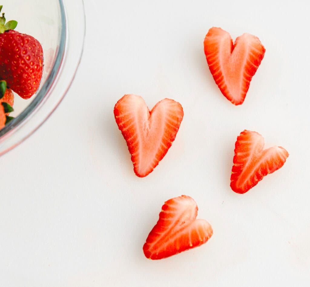 Four Strawberry Hearts