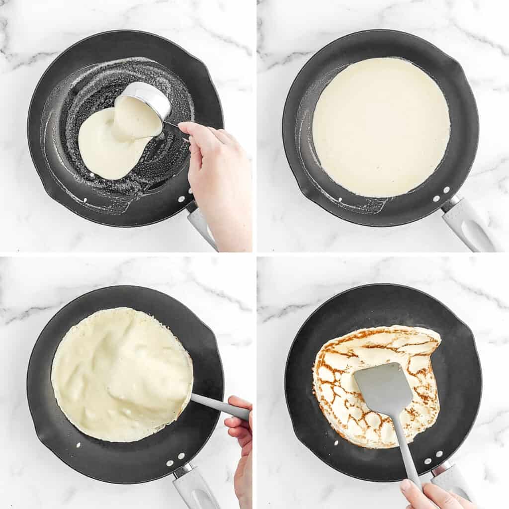 Cooking Crepes in Pan