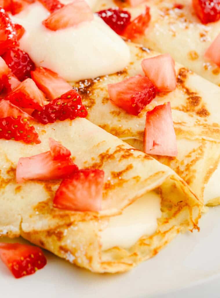 Final Crepes with Strawberries and Cream Cheese Filling
